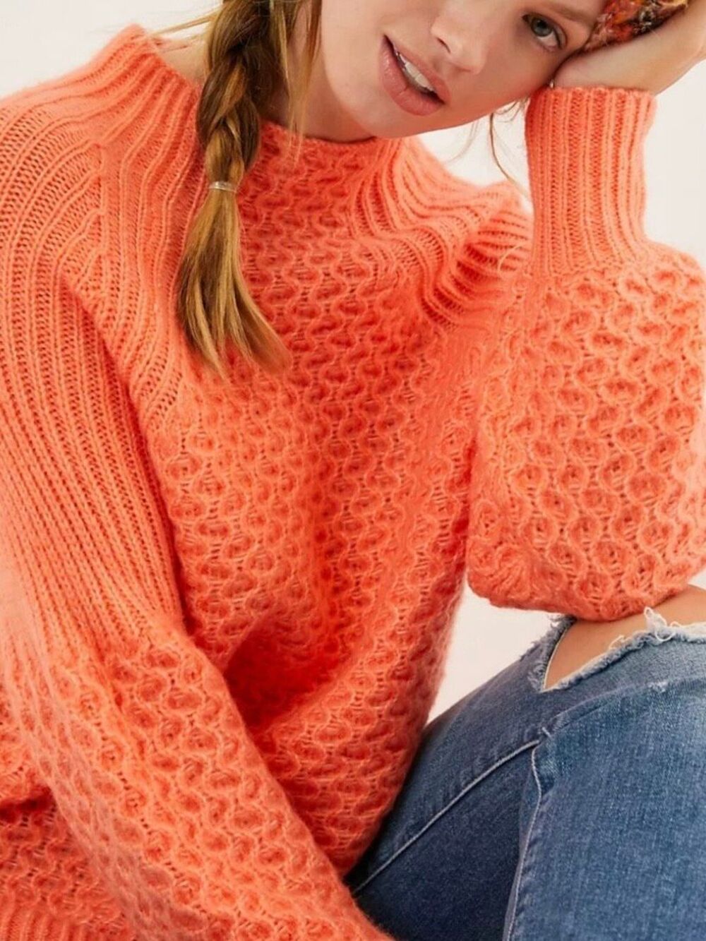 NEW Anthropologie Women’s Bia Mock Turtle Neck Sweater Tunic Size XS Petite